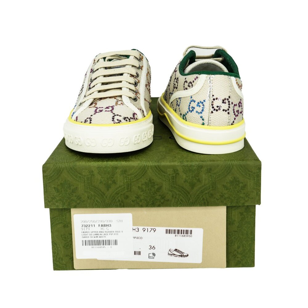 Gucci Women's Tennis 1977 GG Crystal Sneakers - Picture 5 of 9